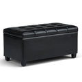Sienna 33 Inch Wide Storage Ottoman Bench