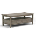 Warm Shaker Solid Wood 48 Inch Wide Transitional Coffee Table