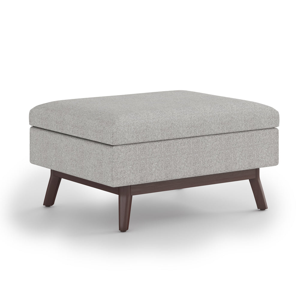 Owen 34 Inch Wide Coffee Table Storage Ottoman in Cloud