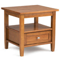 Warm Shaker Solid Wood Transitional End Table in Light Golden