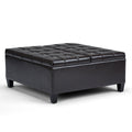 Harrison 36 Inch Wide Coffee Table Storage Ottoman in Tanners