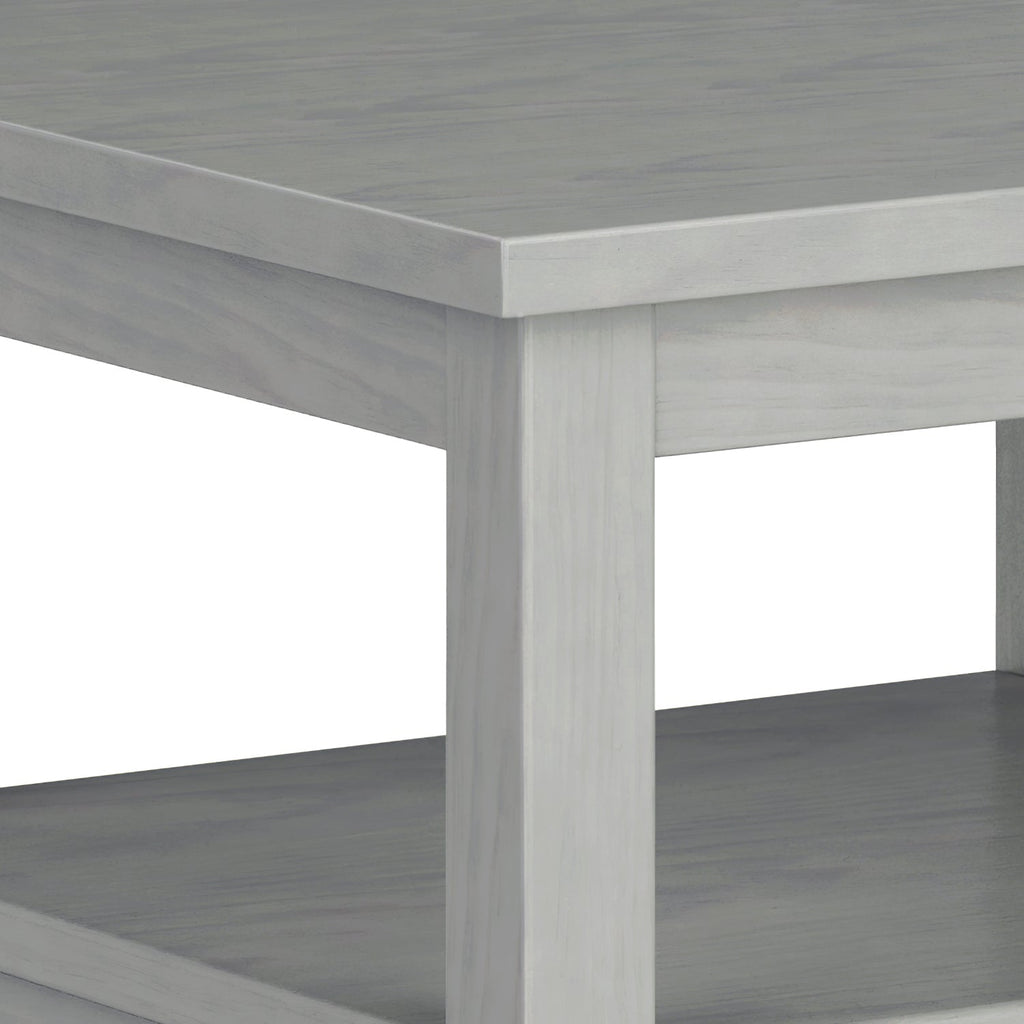 Warm Shaker Solid Wood 20-Inch Wide Transitional End Table in Fog