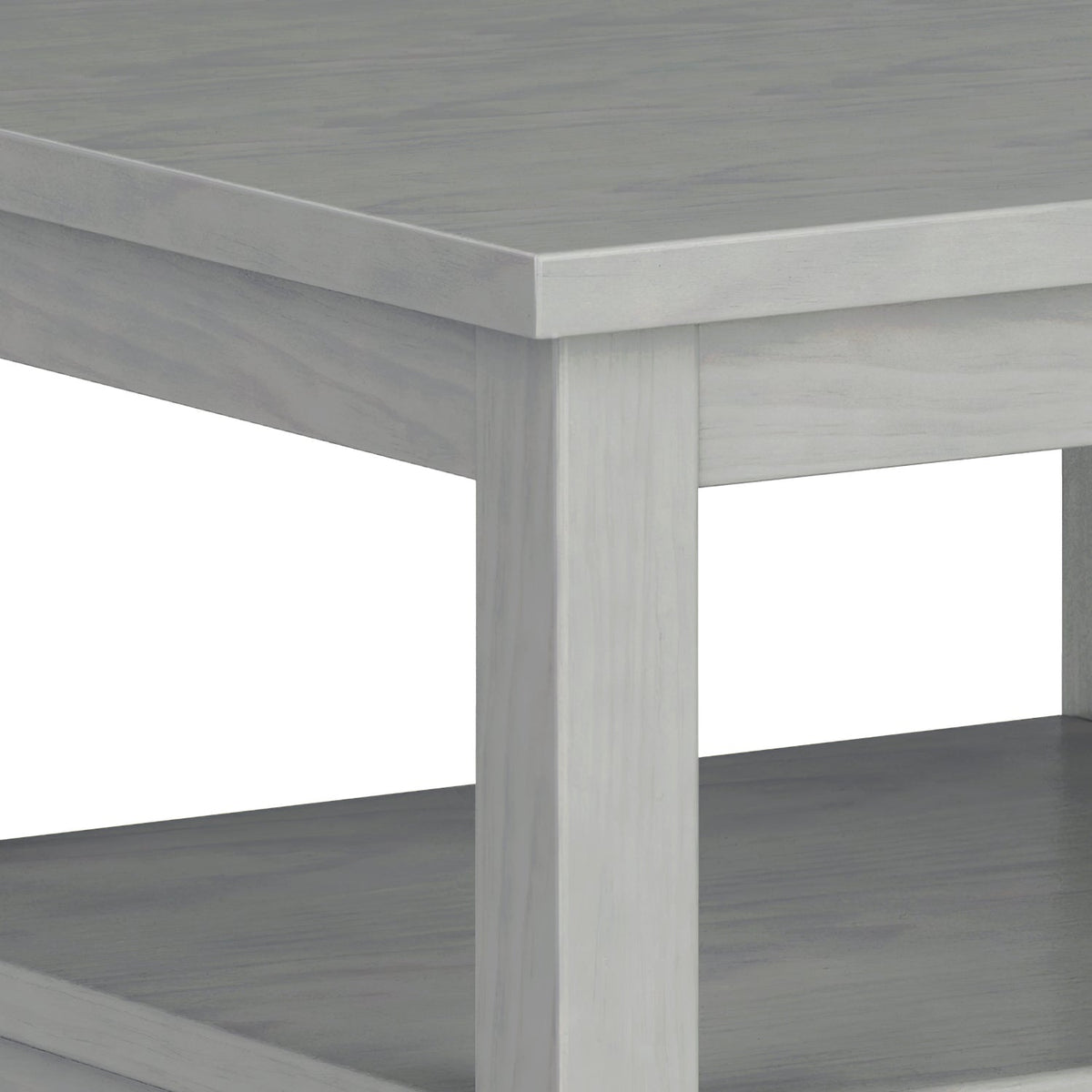 Warm Shaker Solid Wood 20-Inch Wide Transitional End Table in Fog