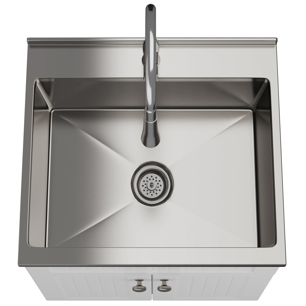 Beckham 24" Laundry Cabinet with Faucet and Stainless Steel Sink