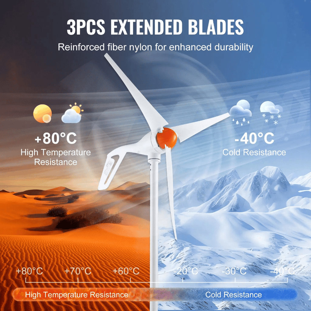 500w 12V Wind Generator Pole Not Included