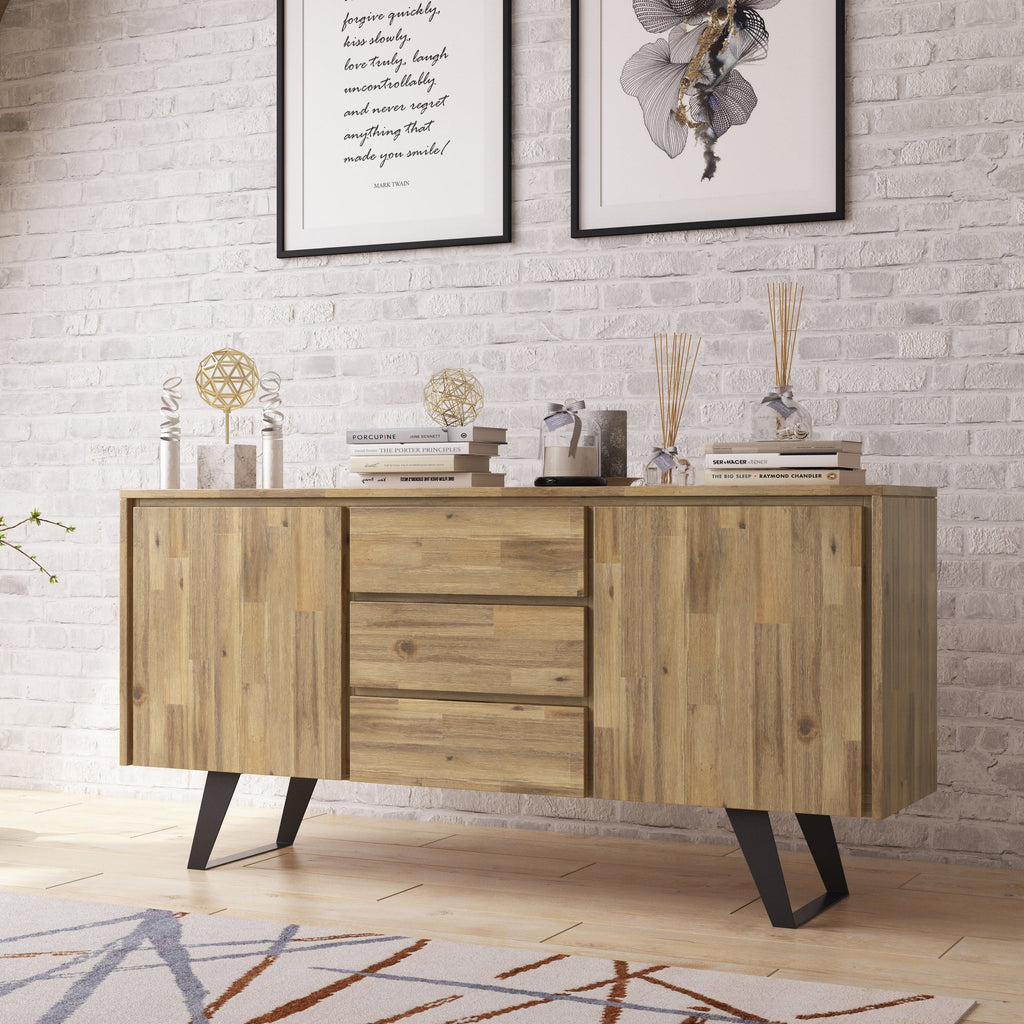 Lowry 60 Inch Wide Solid Acacia Wood Sideboard Buffet