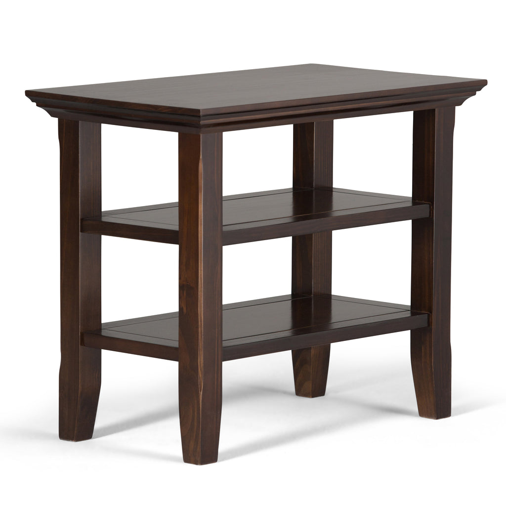 Acadian Solid Wood Narrow Side Table in Brunette