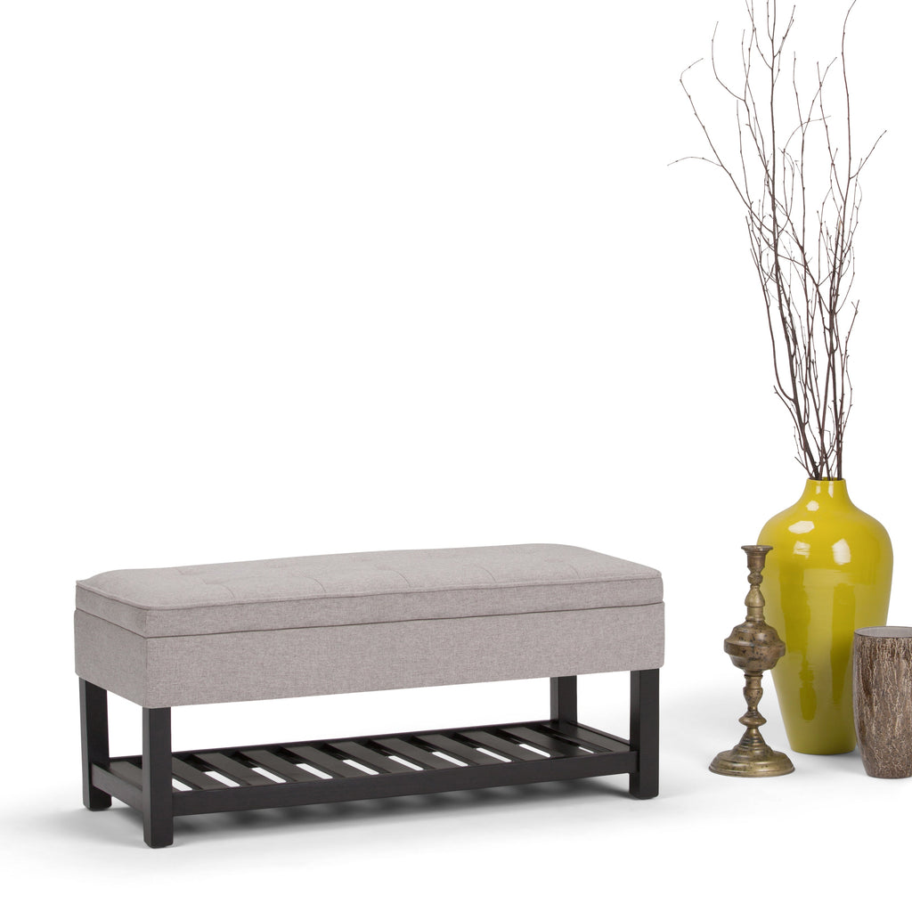 Cosmopolitan Storage Ottoman Bench with Open Bottom - Cloud
