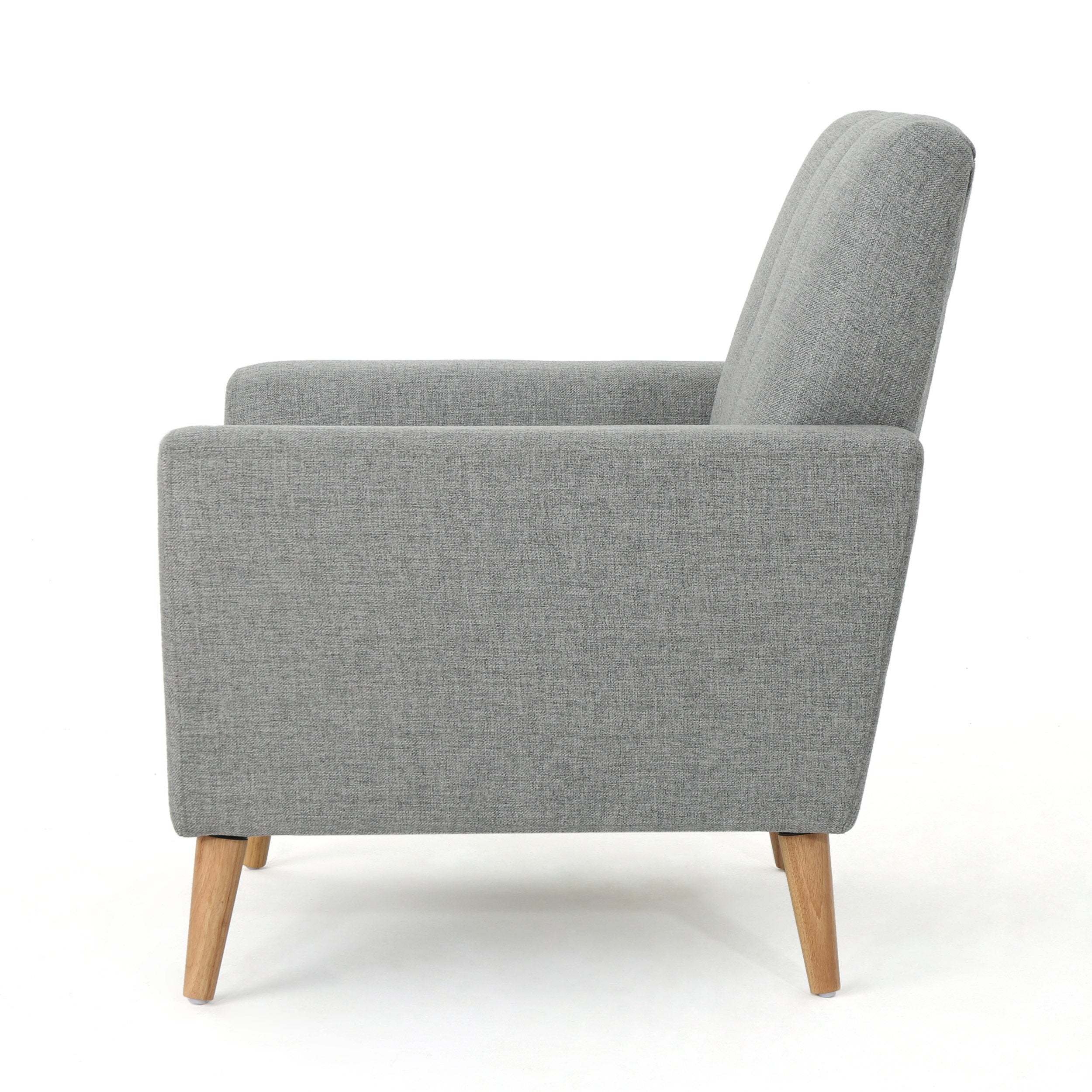 Mid Century Fabric Channel Stitch Club Chair