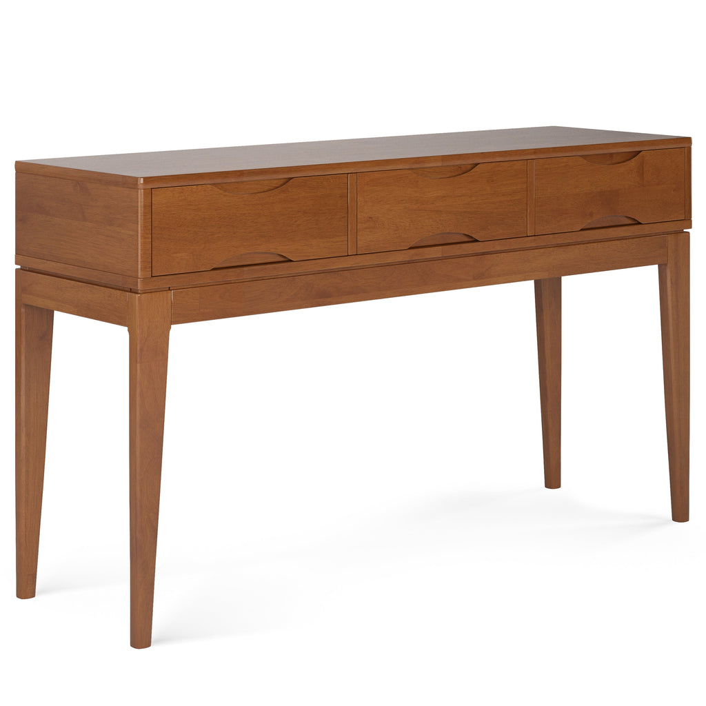 Harper 54 Inch Wide Solid Wood Console Sofa Table in Teak