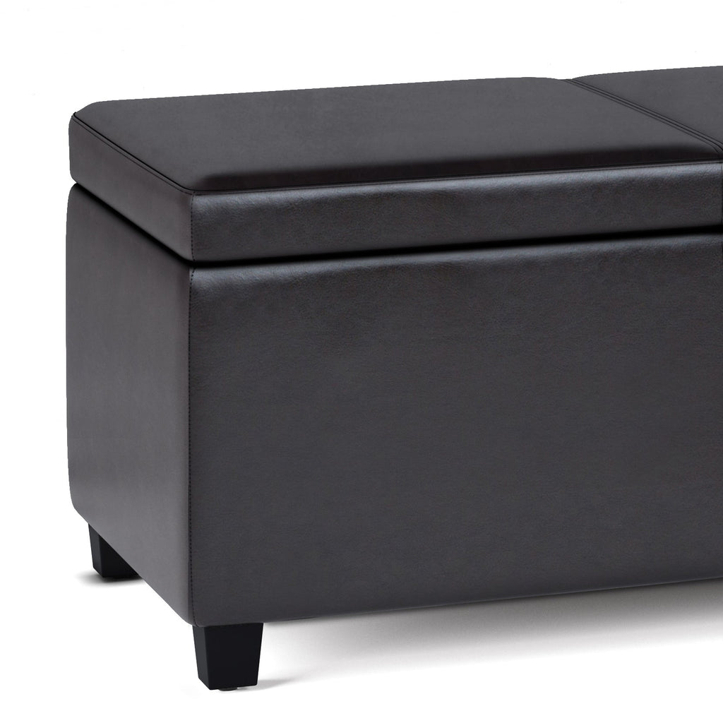 Avalon 54 Inch Wide Extra Large Storage Ottoman Bench in Tanners