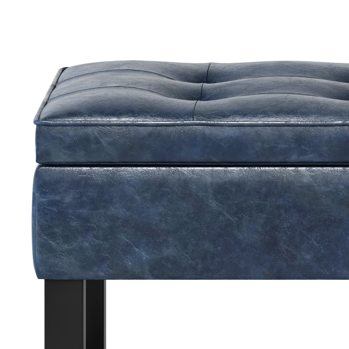 Cosmopolitan - Storage Ottoman Bench with Open Bottom - Denim