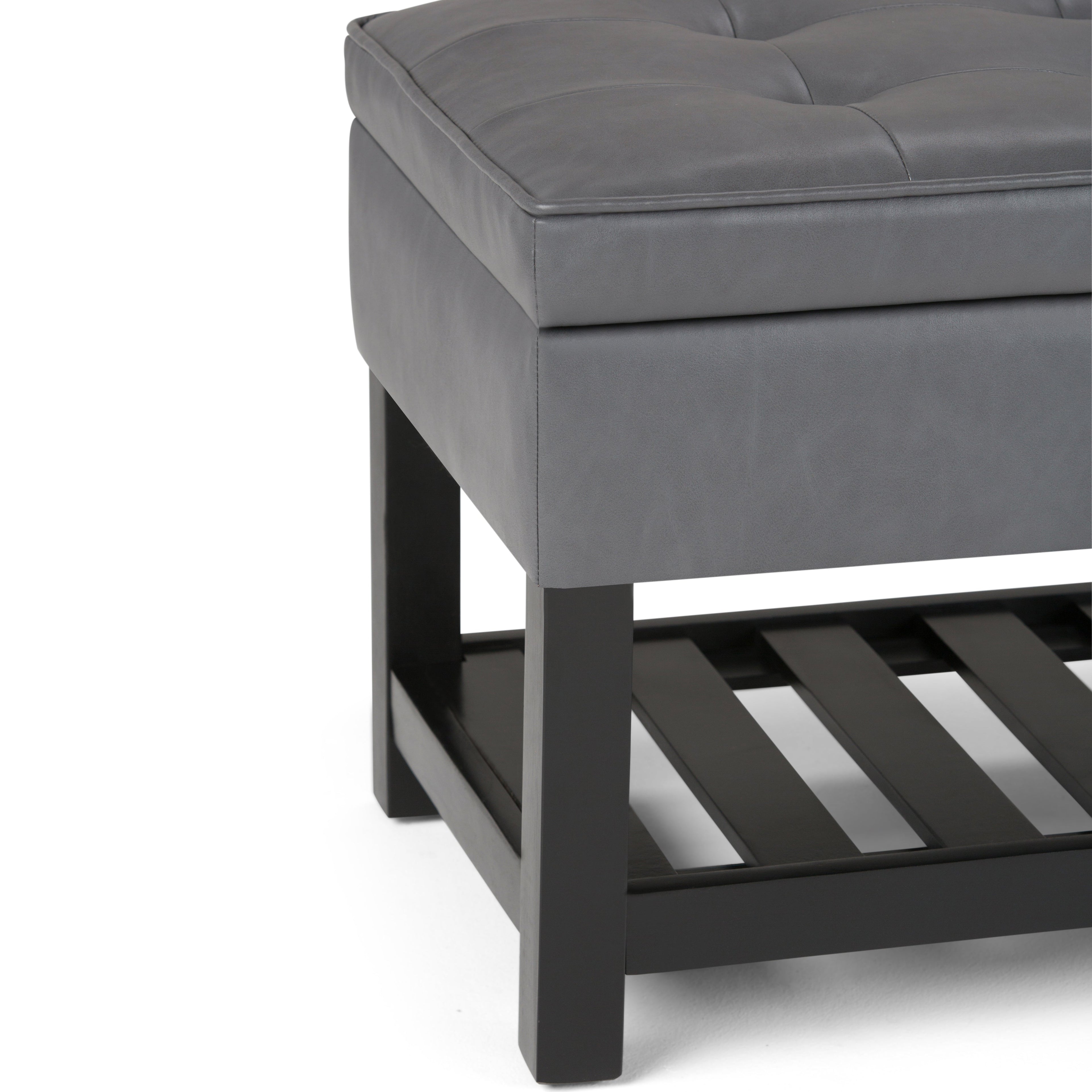 Cosmopolitan Storage Ottoman Bench with Open Bottom - Stone