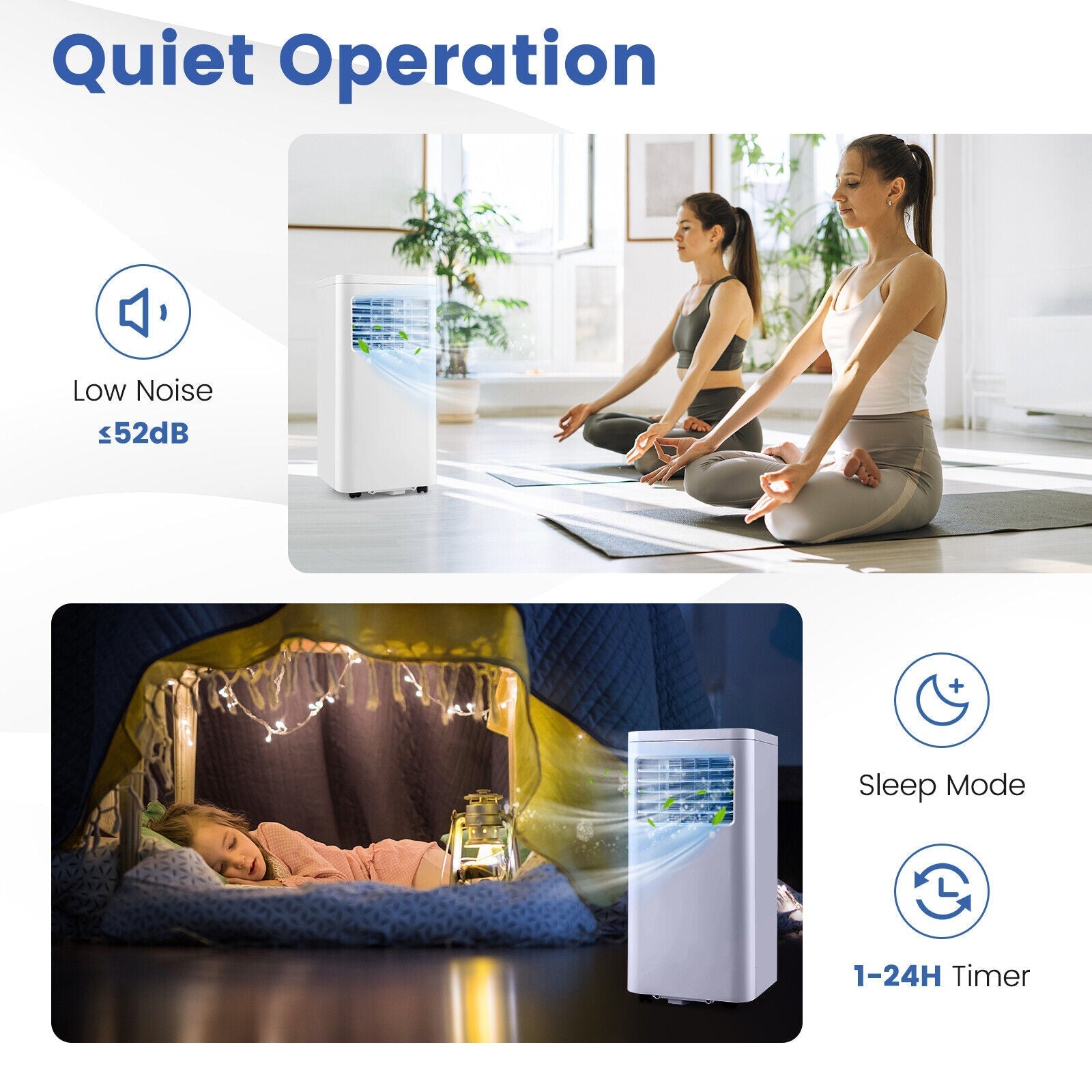Portable Air Conditioner 5000 BTU Cools 250 Sq Ft with Remote