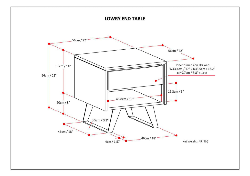 Lowry End Table - Distressed