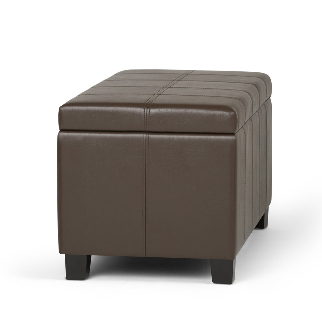 Dover 36 Inch Wide Storage Ottoman Bench in Chocolate