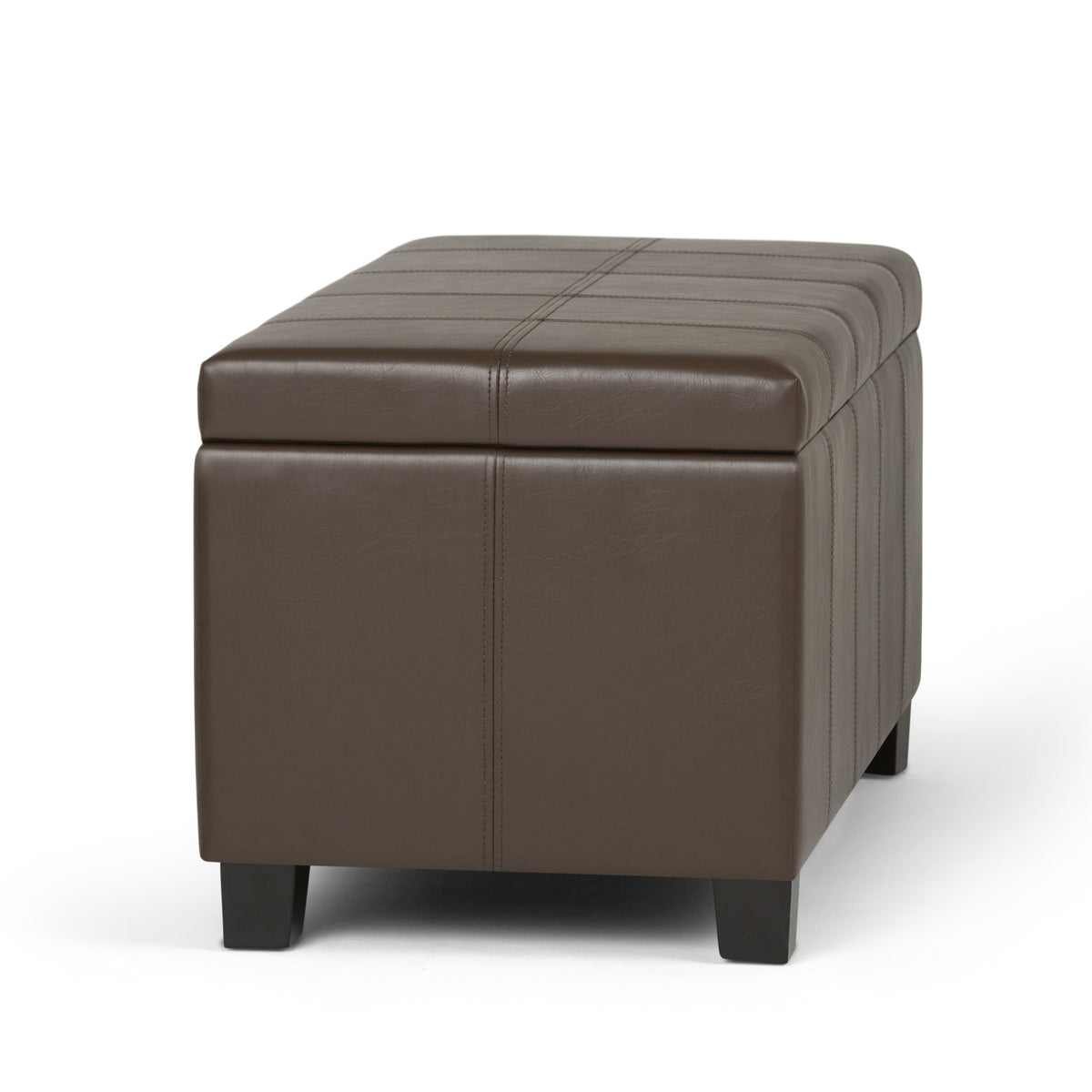 Dover 36 Inch Wide Storage Ottoman Bench in Chocolate