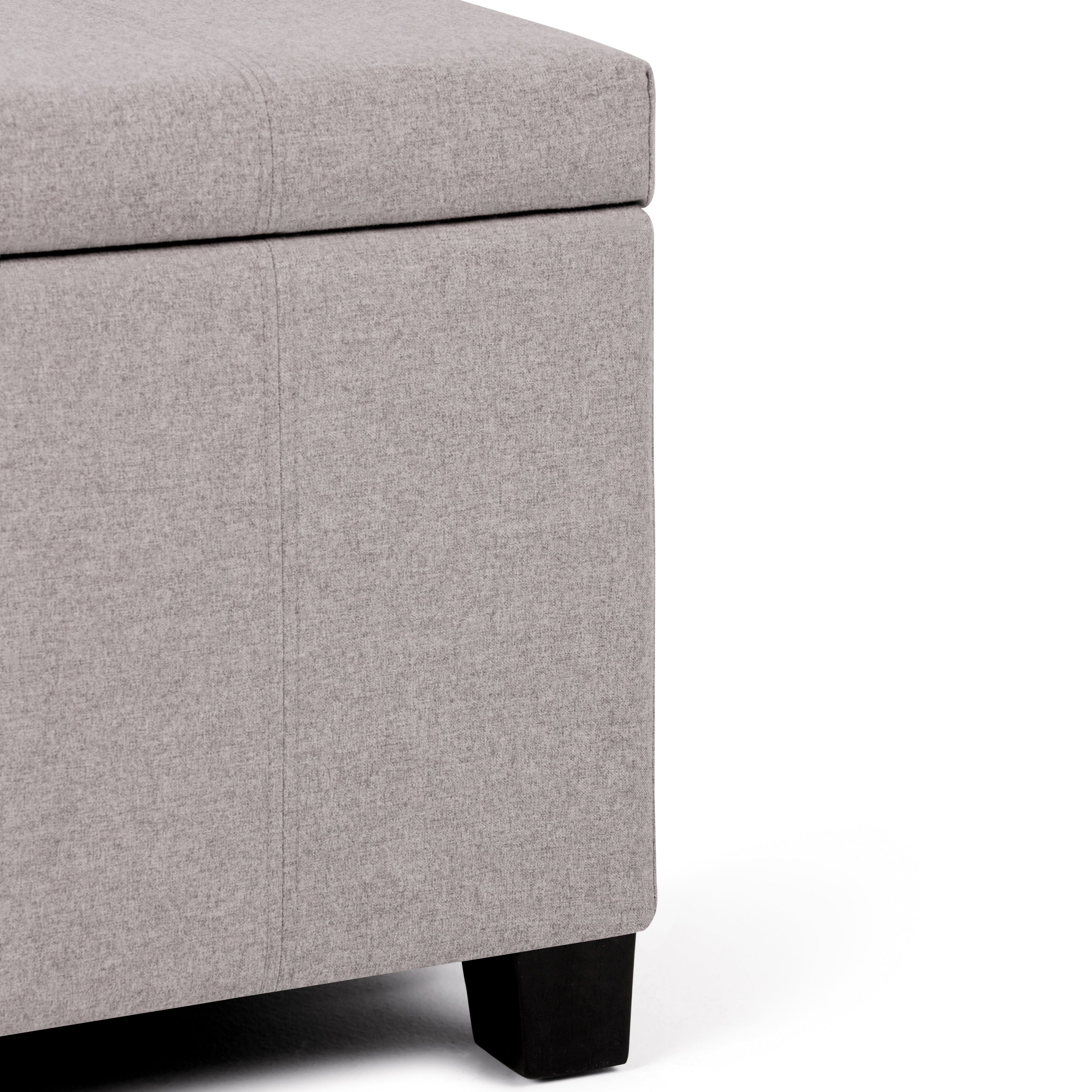 Dover 36 Inch Wide Storage Ottoman Bench in Cloud