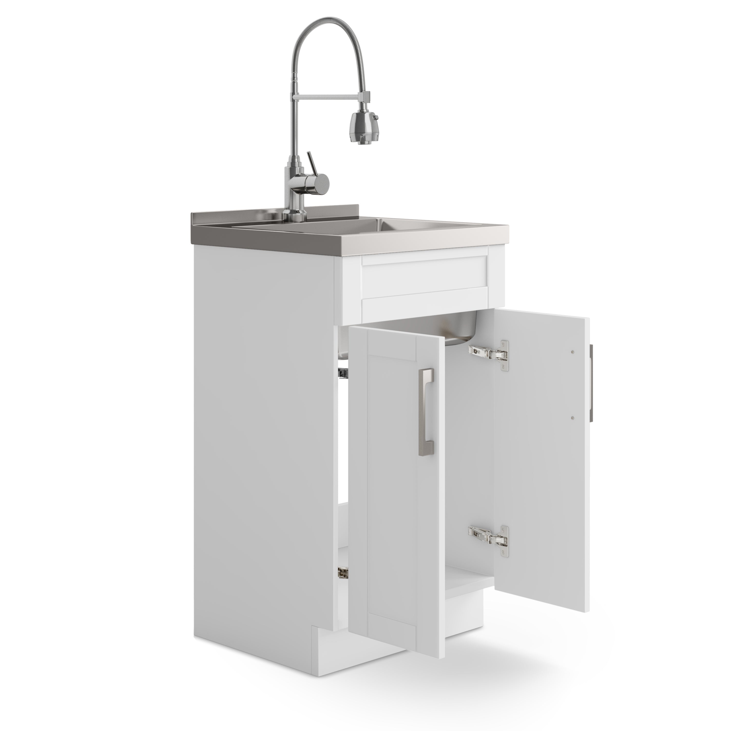 Hennessy Deluxe 20" Laundry Cabinet with Faucet and Stainless Steel Sink