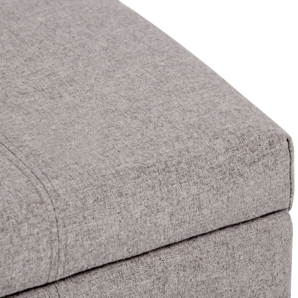 Dover 36 Inch Wide Storage Ottoman Bench in Cloud