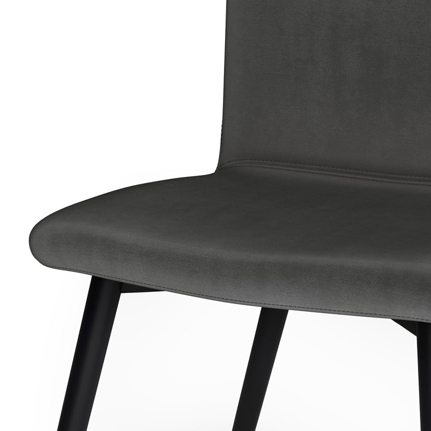 Baylor Dining Chair - Set of 2 - Dark Grey Velvet