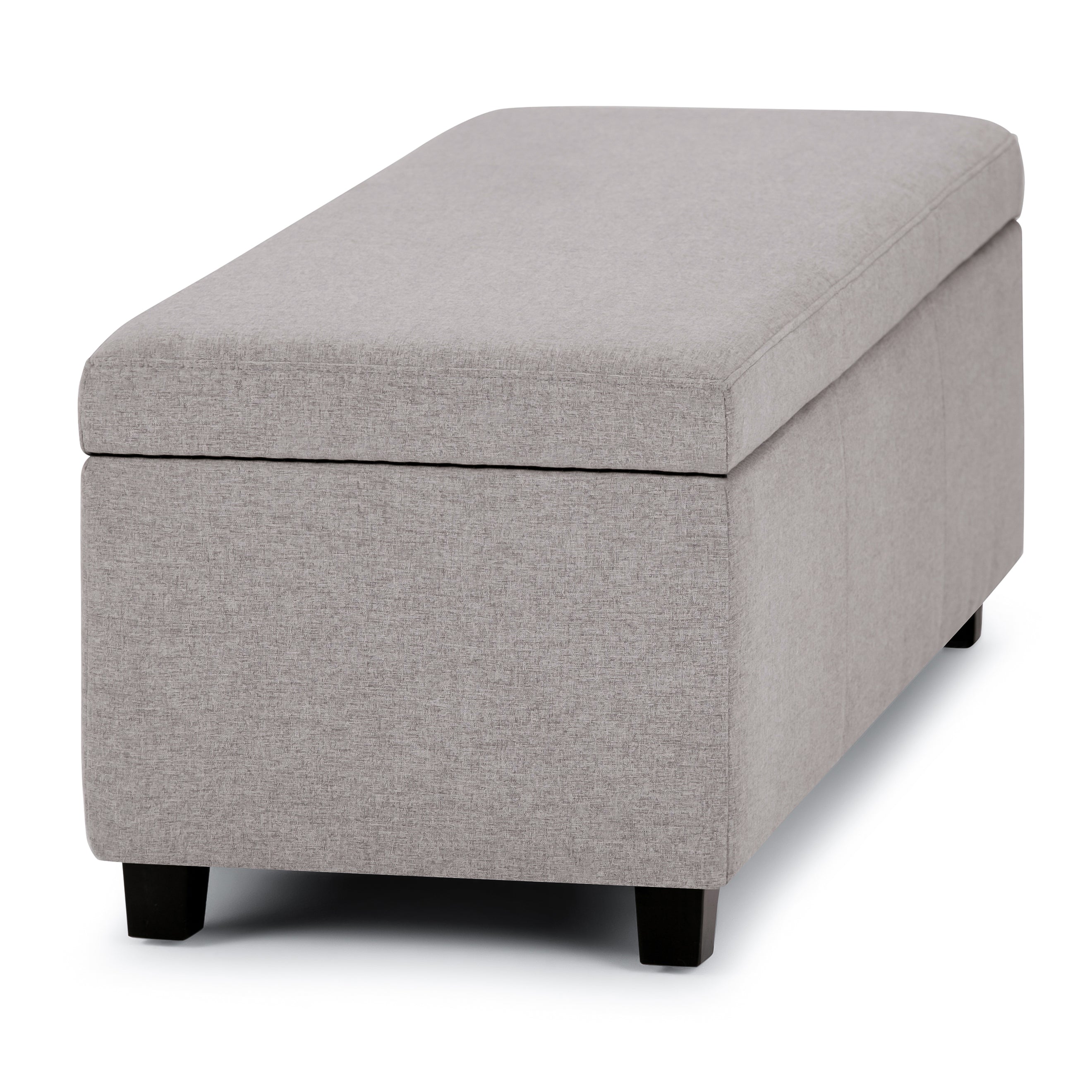Avalon 48 Inch Wide Storage Ottoman Bench in Cloud