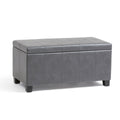 Dover 36 Inch Wide Storage Ottoman Bench in Stone