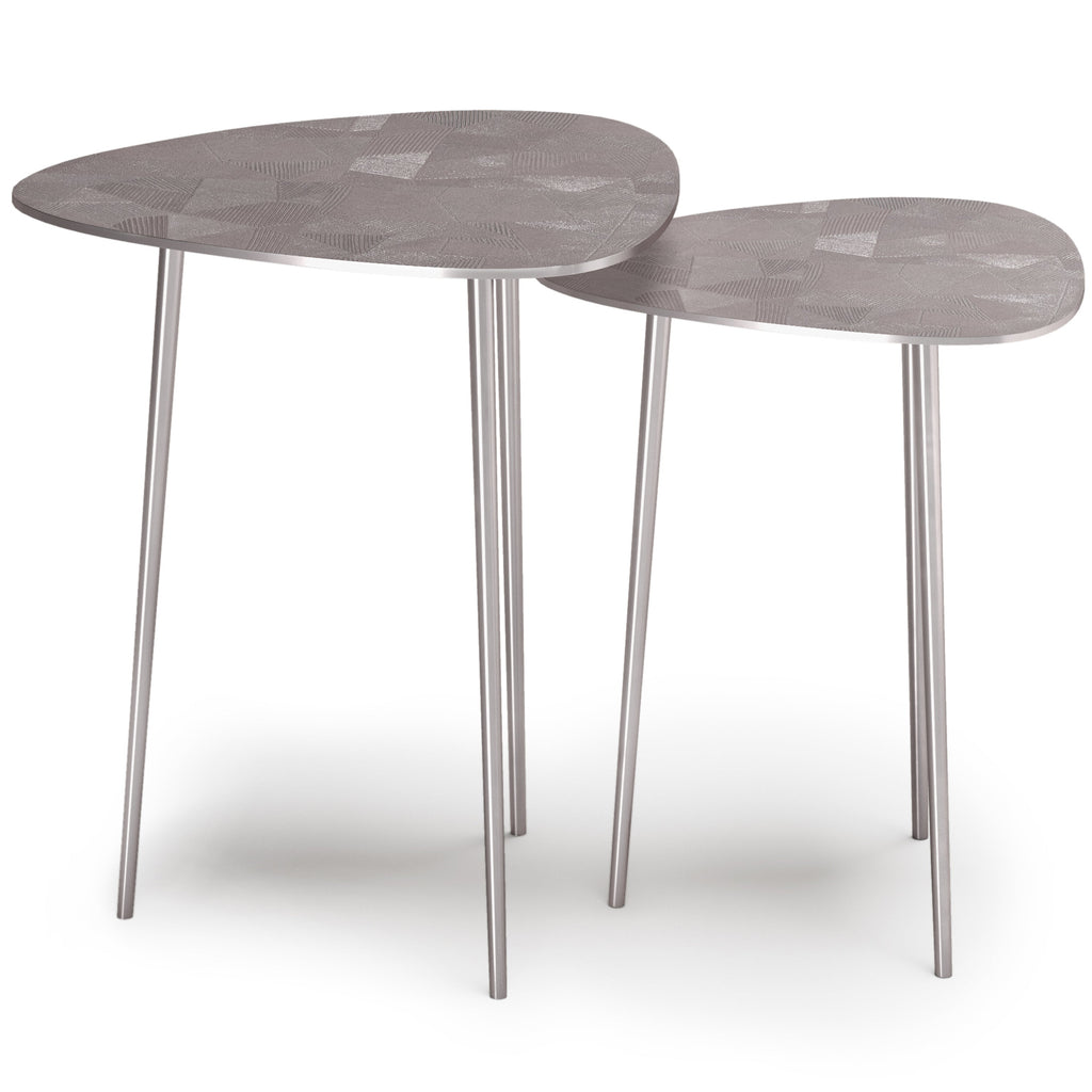 Shelton 2 Piece Metal Nesting Table - Nickel