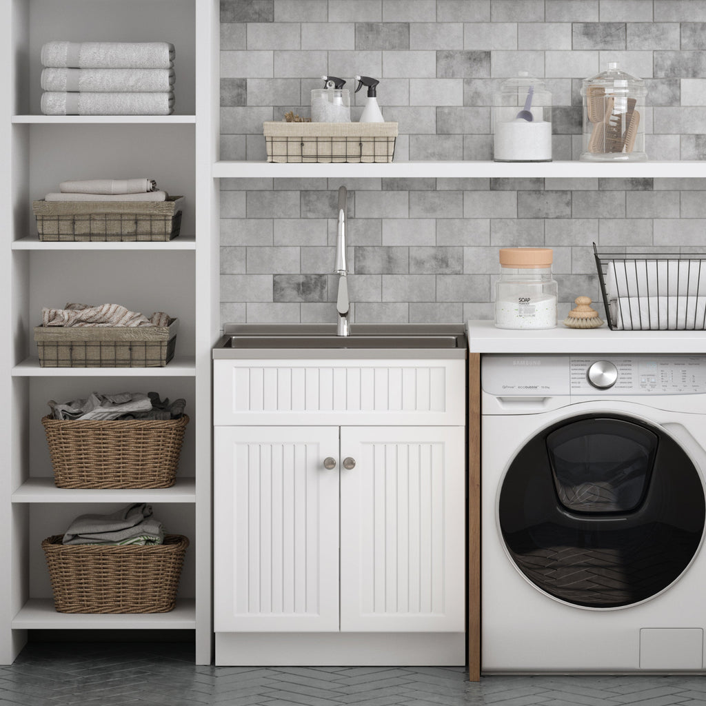 Beckham - 28" Laundry Cabinet with Faucet and Stainless Steel Sink