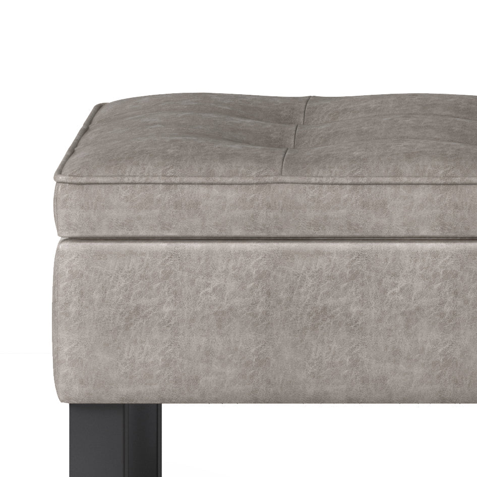 Cosmopolitan Storage Ottoman Bench with Open Bottom - Distressed