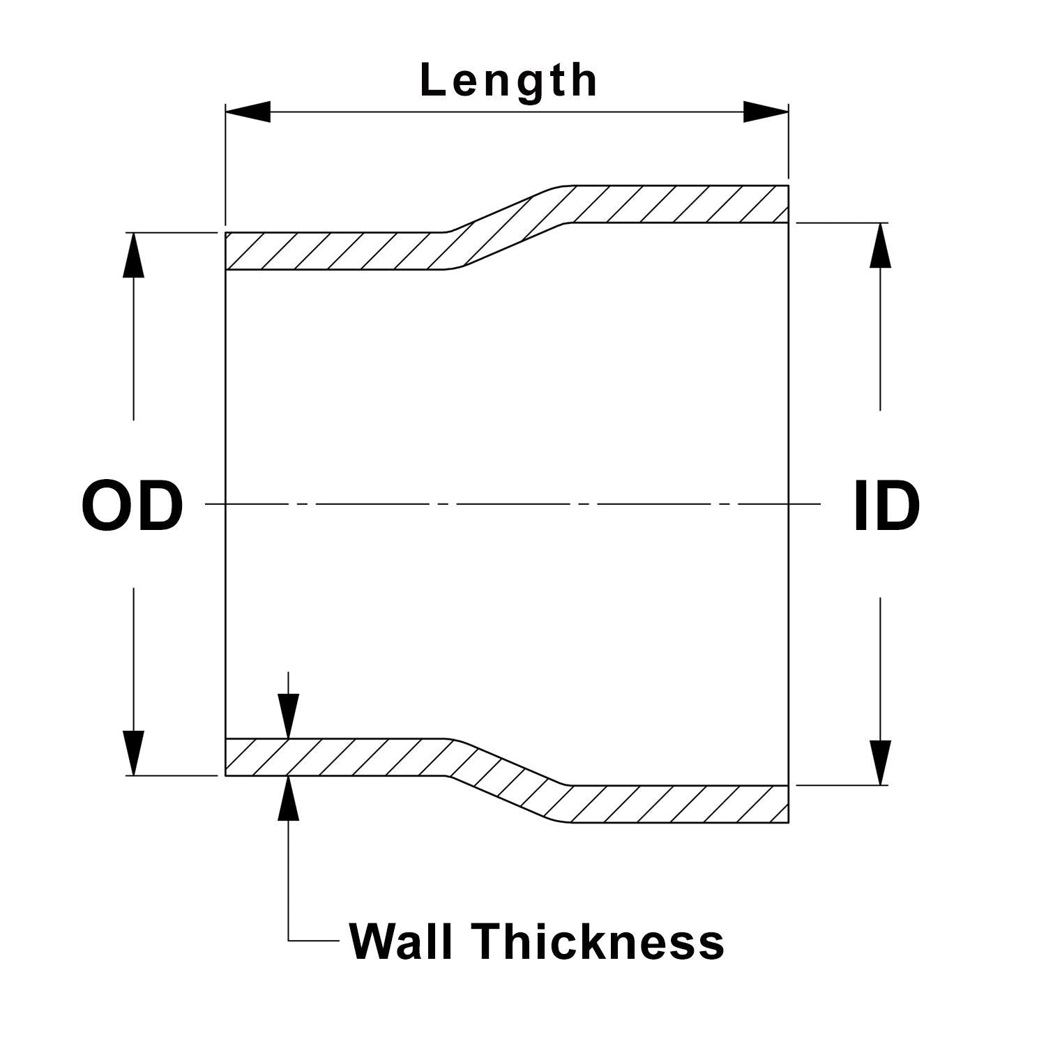 HPS Performance Products HPS 2" OD to 2" ID, 6061 Aluminum Slip Fit Transition Reducer Tube Joiner, 4" Long