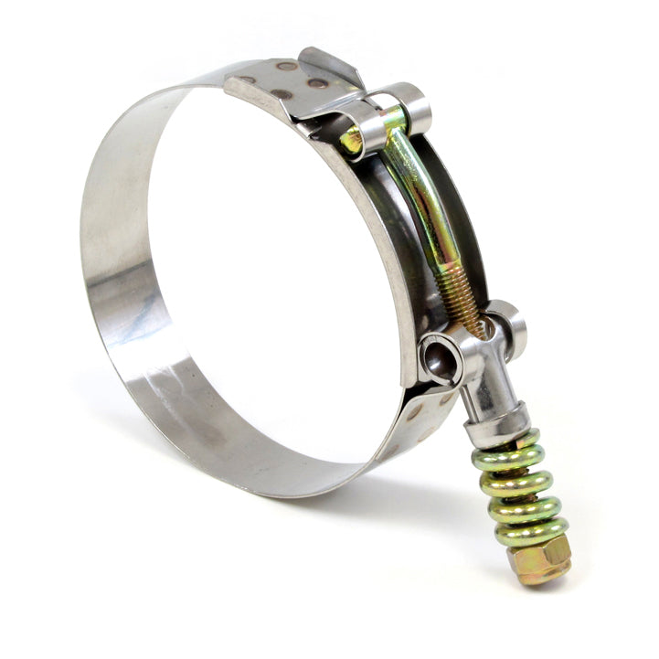 HPS Performance Products HPS Stainless Steel Spring Loaded T-Bolt Hose Clamp SAE 84 fits 3.25" ID hose, Range: 3.5"-3.82" (89mm-97mm)