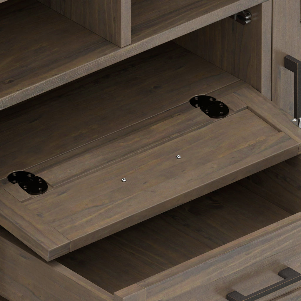 Ela 72 Inch Wide Solid Wood TV Stand in Smokey
