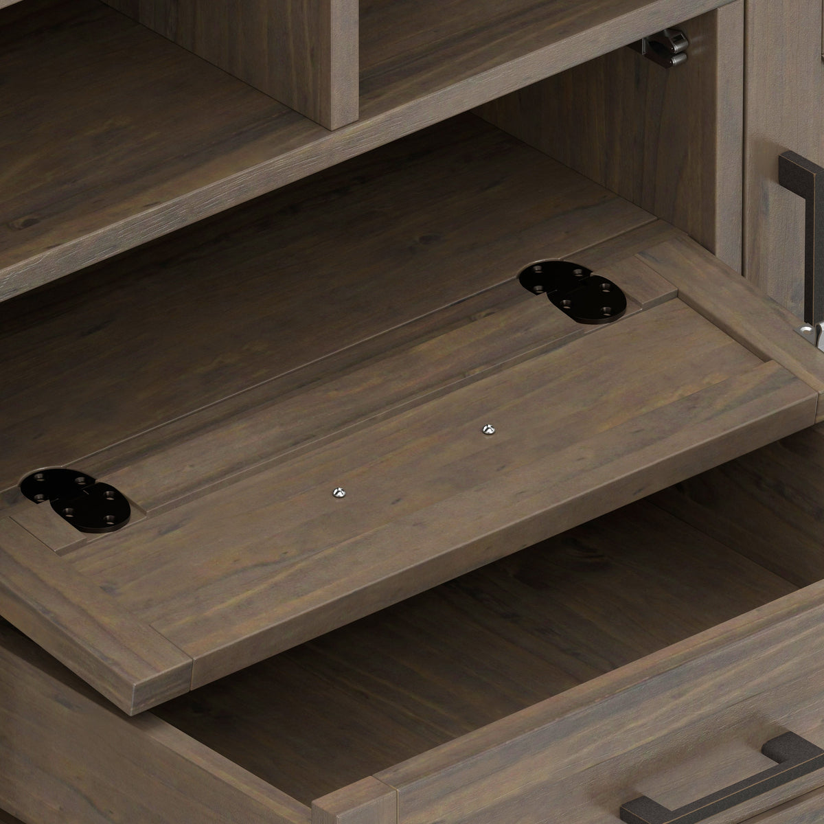 Ela 72 Inch Wide Solid Wood TV Stand in Smokey