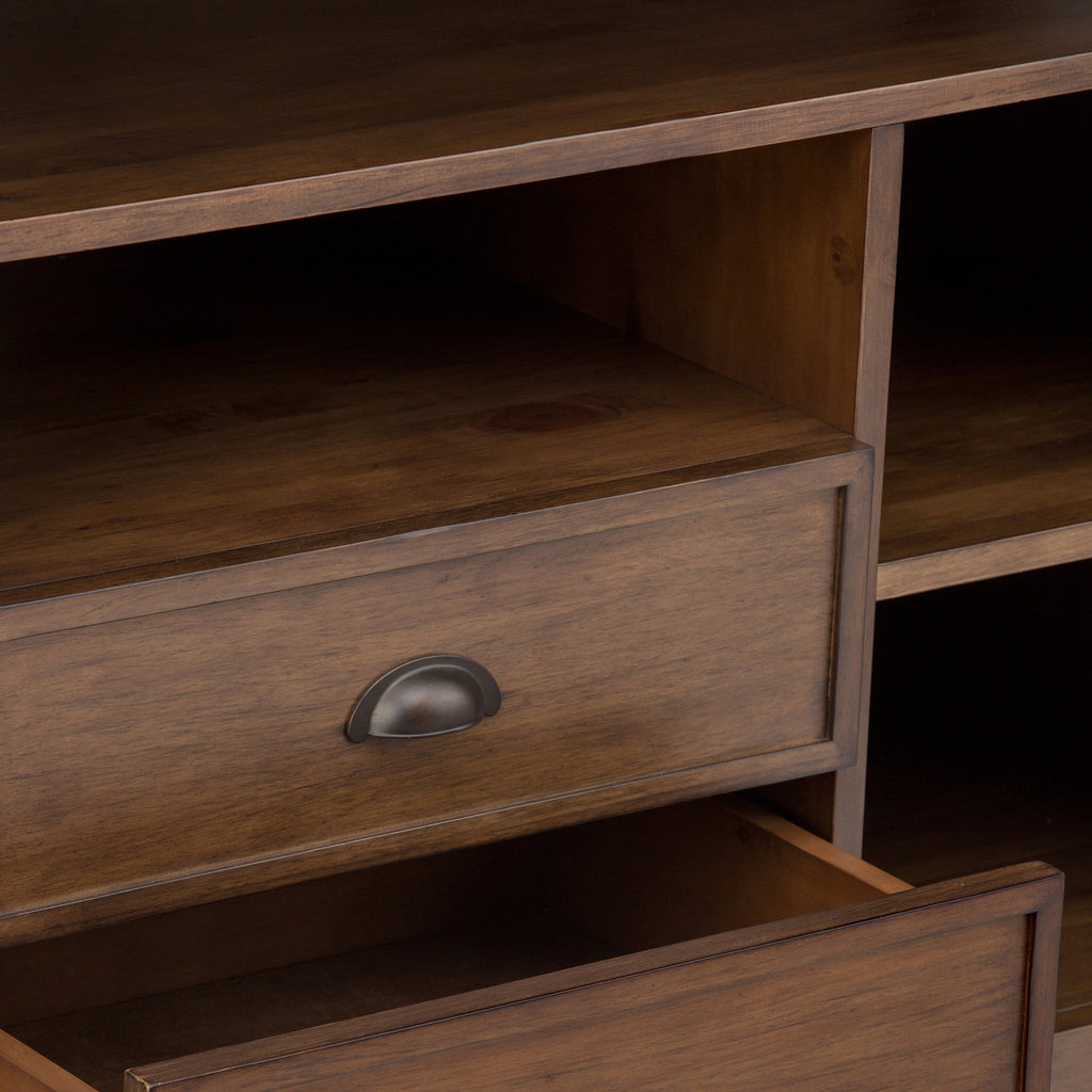 Redmond 54 Inch Wide Solid Wood Tall TV Stand in Tobacco