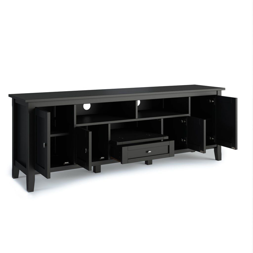 Warm Shaker 72 Inch Wide Solid Wood TV Stand
