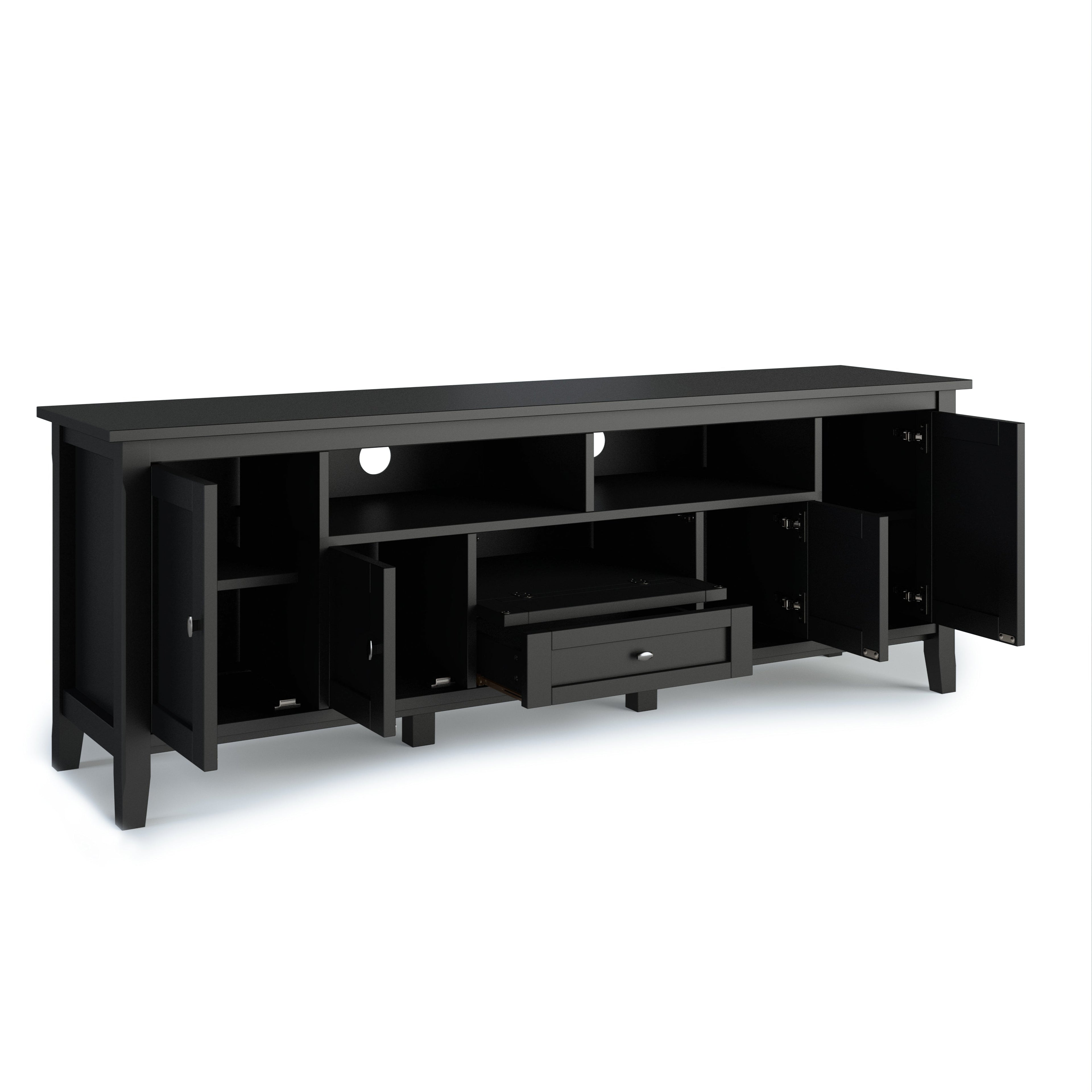 Warm Shaker 72 Inch Wide Solid Wood TV Stand