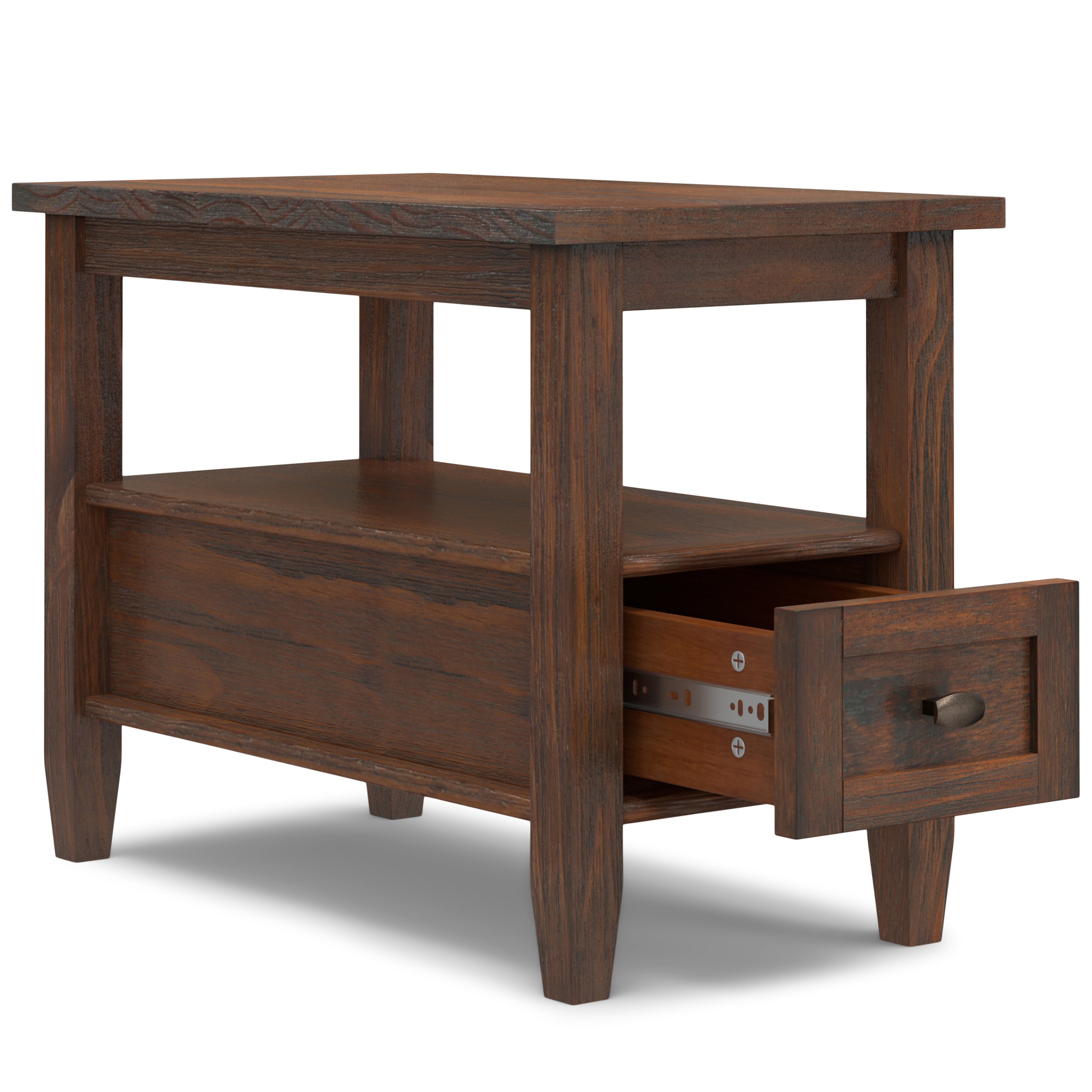 Warm Shaker Solid Wood 14 Inch Wide Transitional Narrow Side Table