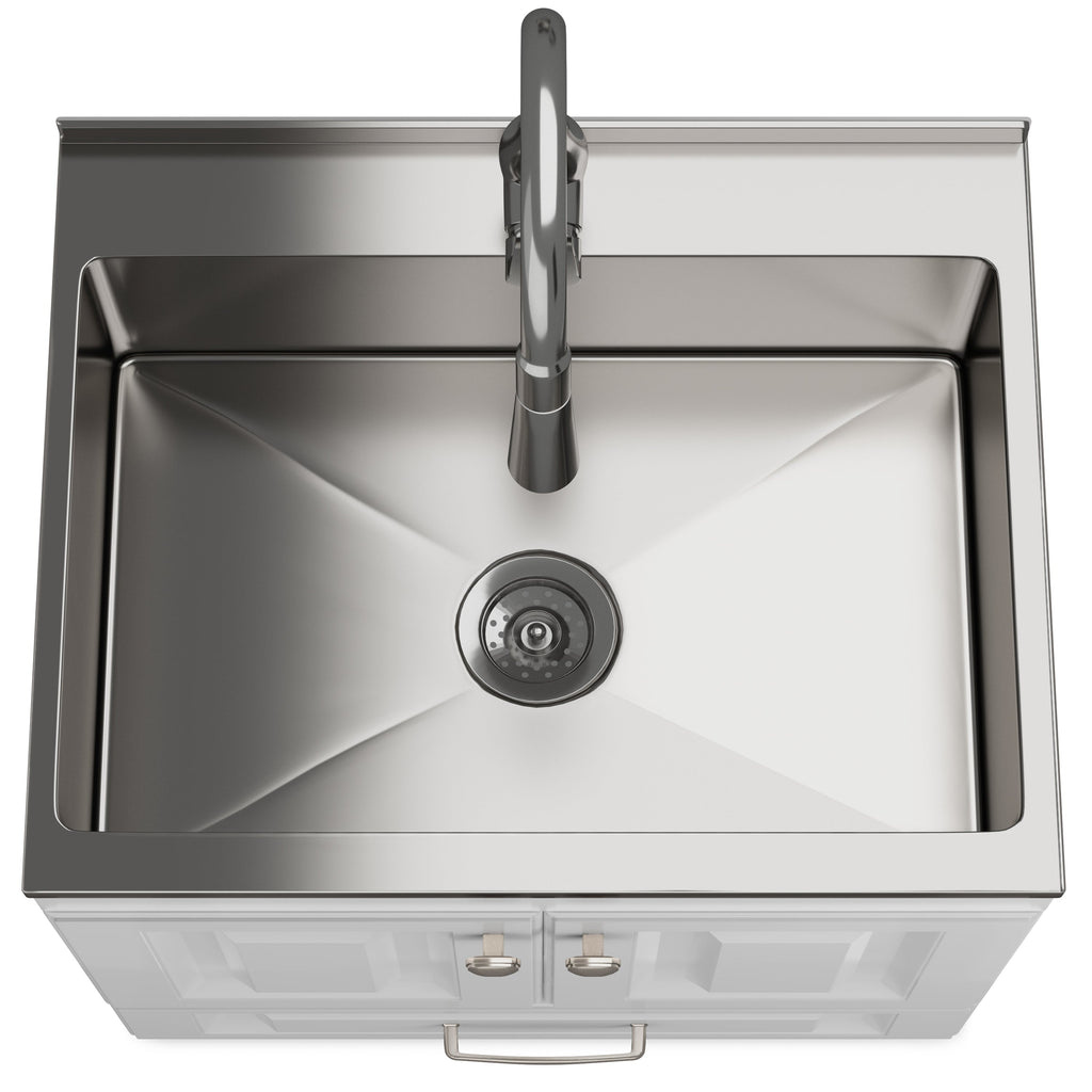 Lawrence 28" Laundry Cabinet with Faucet and Stainless Steel Sink
