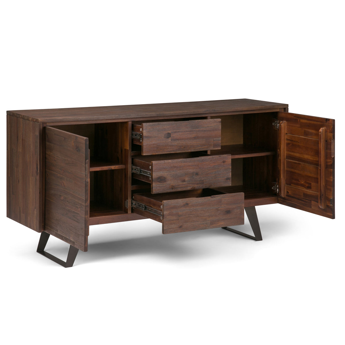 Lowry 60 Inch Wide Solid Acacia Wood Sideboard Buffet