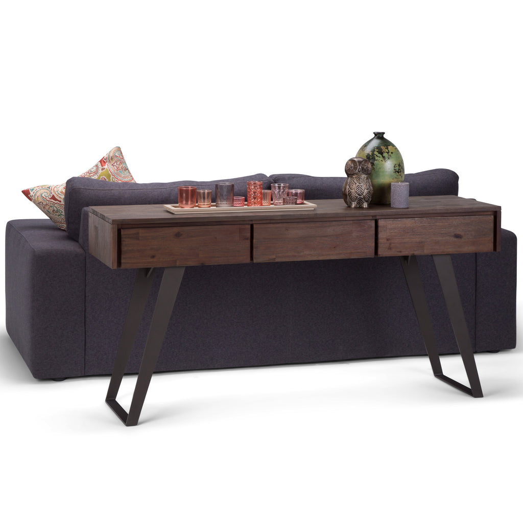 Lowry 60 Inch Wide Solid Acacia Wood Console Sofa Table
