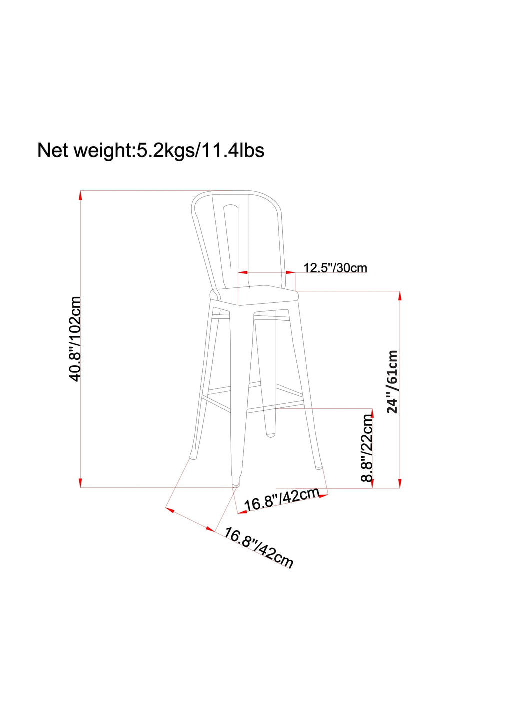 Fletcher - 24" Metal Counter Height Stool (Set of 2)