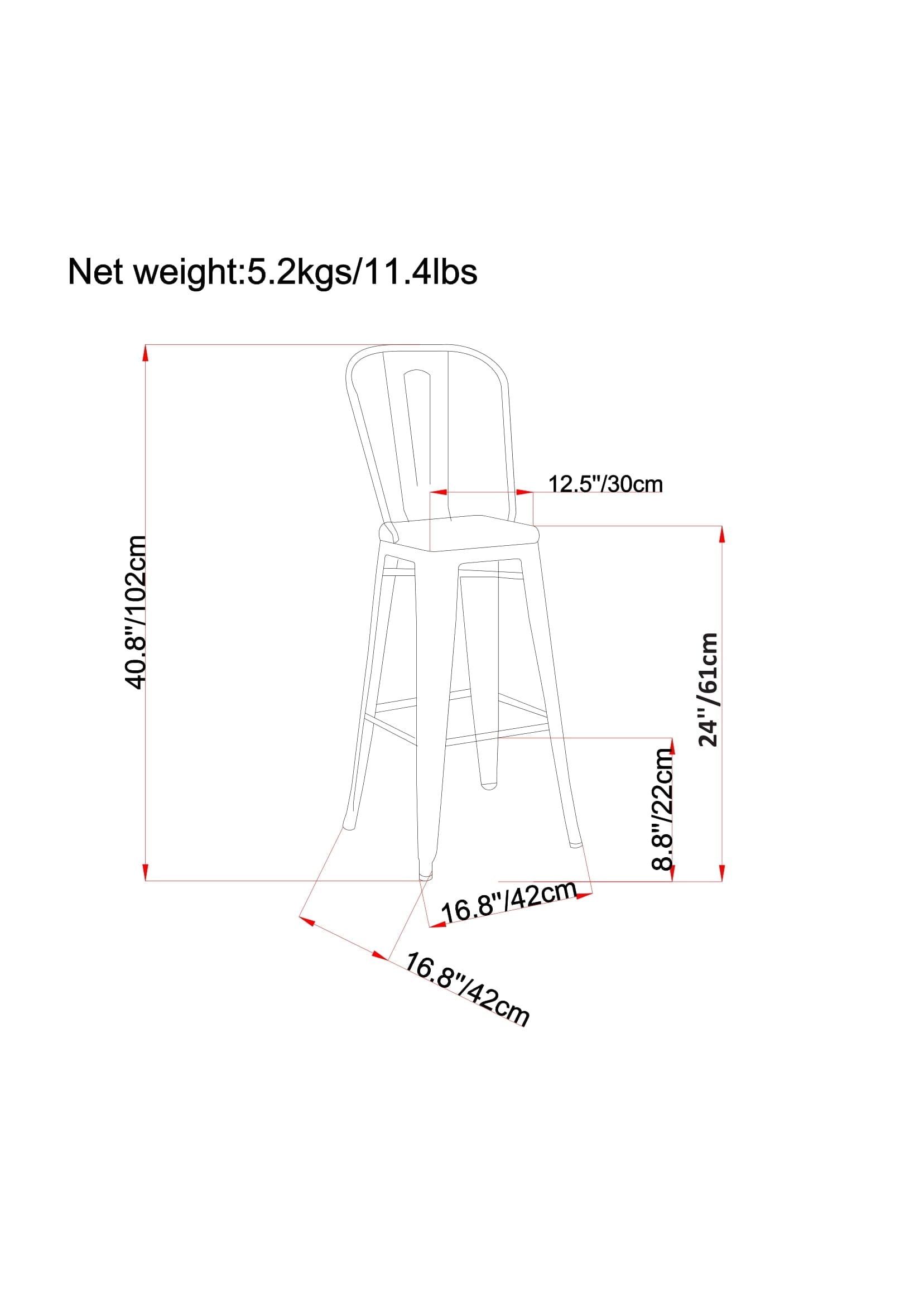 Fletcher - 24" Metal Counter Height Stool (Set of 2)