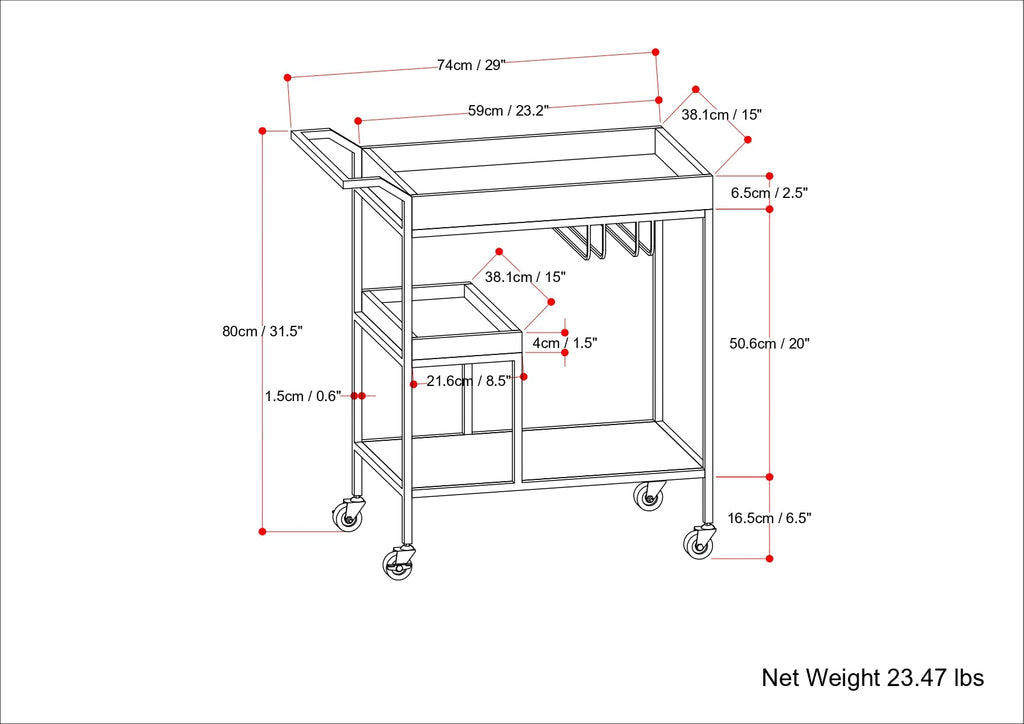 Barnes - 29" Bar Cart