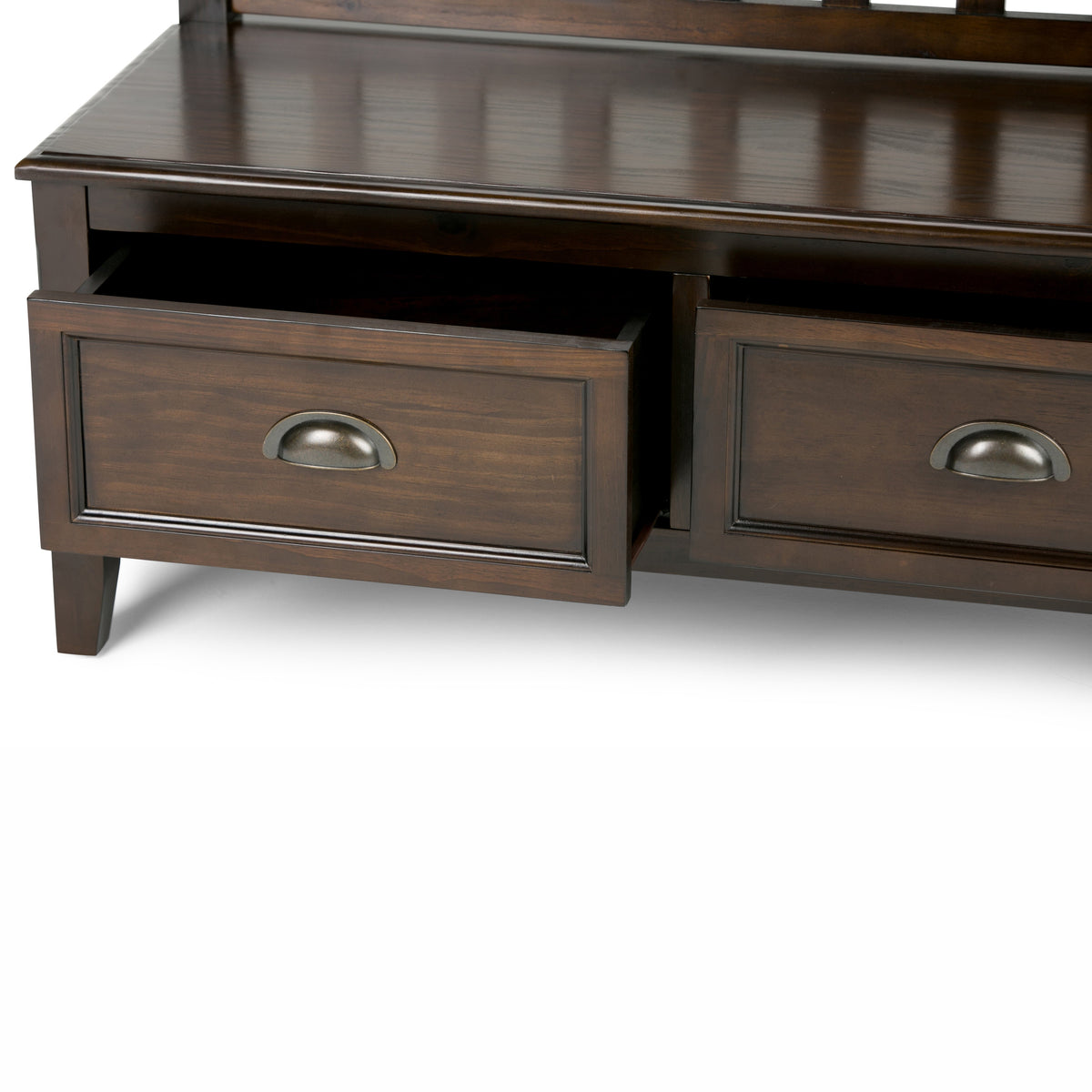 Burlington 42 Inch Wide Solid Wood Entryway Storage Bench with Drawers