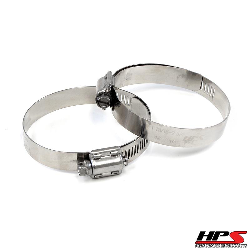 HPS Performance Products HPS Stainless Steel Worm Gear Liner Hose Clamp SAE 60 2pc Pack 3-5/16" - 4-1/4" (84mm-108mm)
