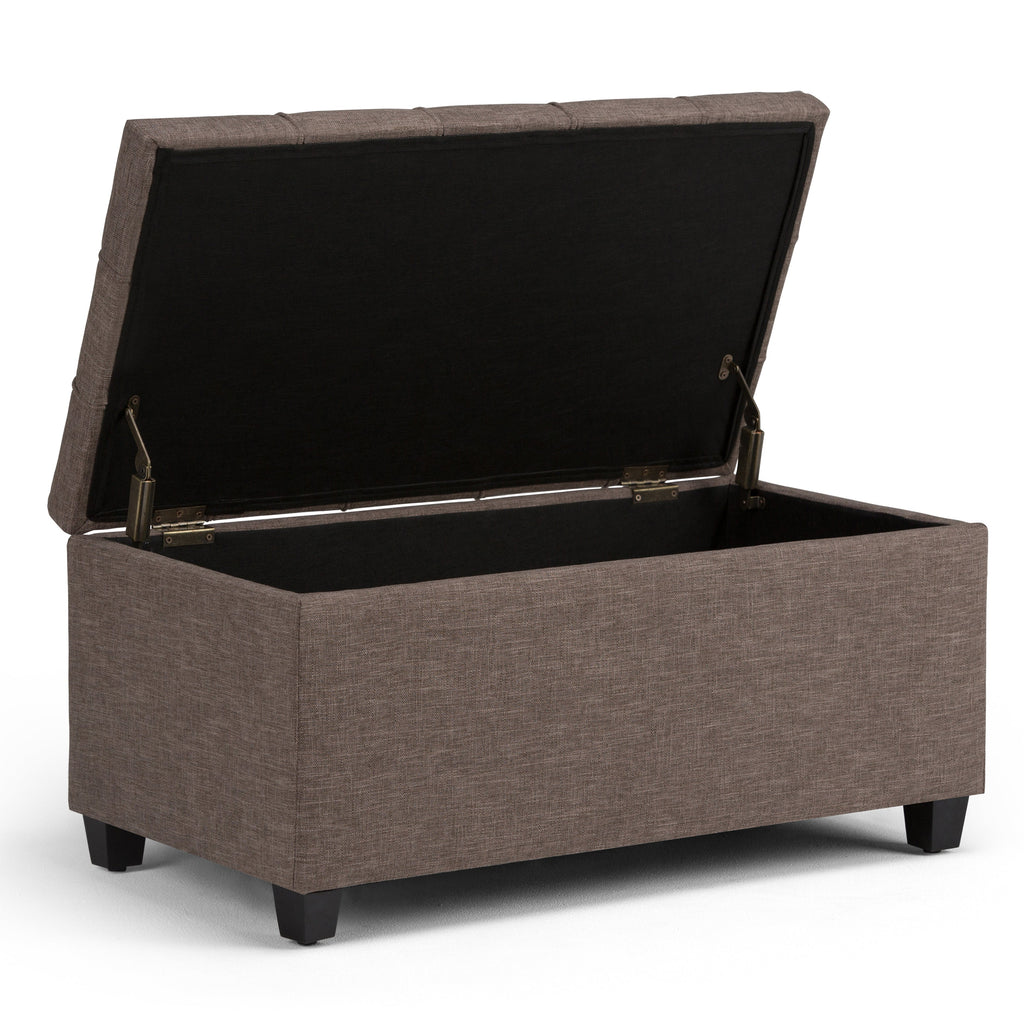 Sienna 33-Inch Wide Storage Ottoman Bench in Fawn