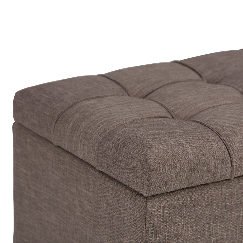 Sienna 33-Inch Wide Storage Ottoman Bench in Fawn