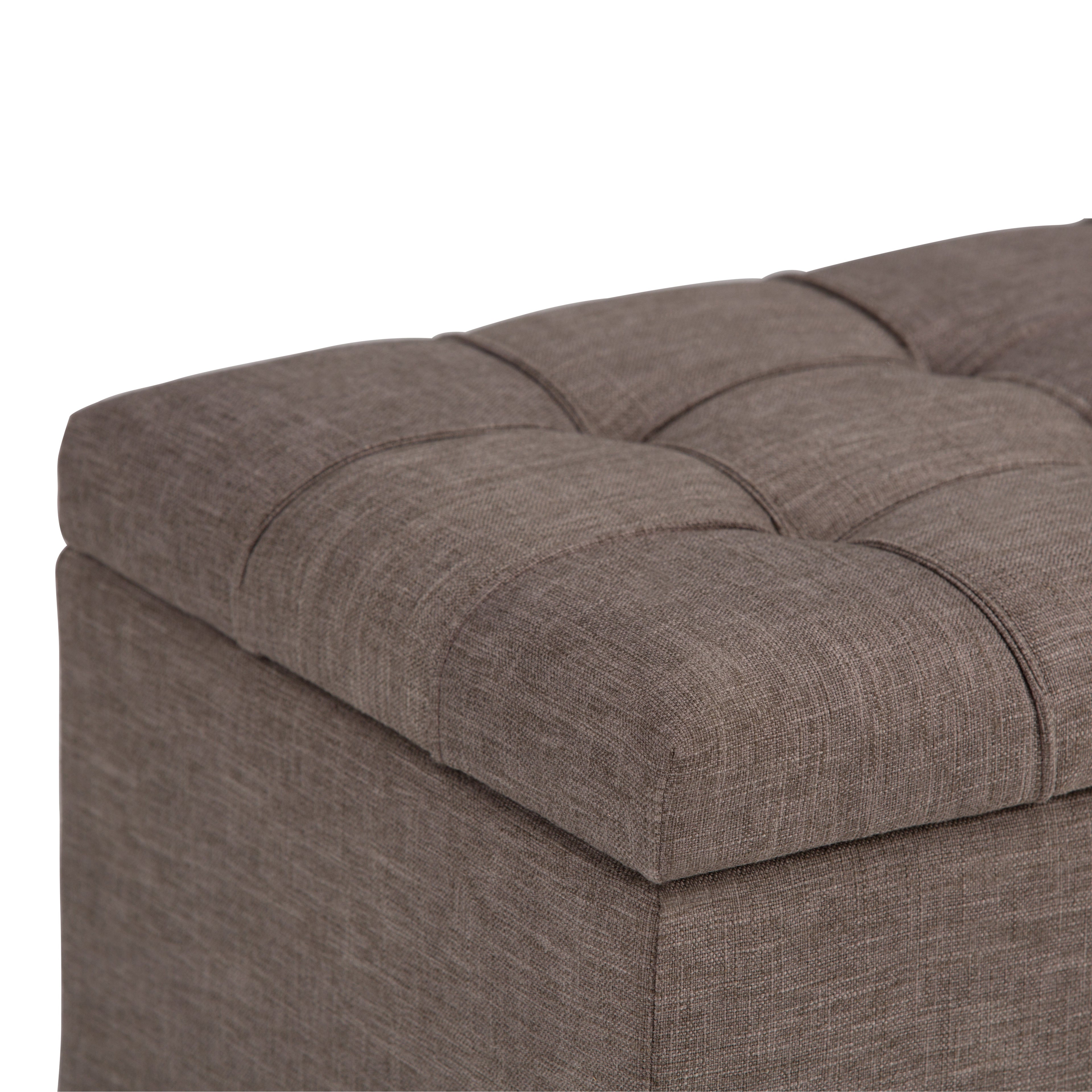 Sienna 33-Inch Wide Storage Ottoman Bench in Fawn