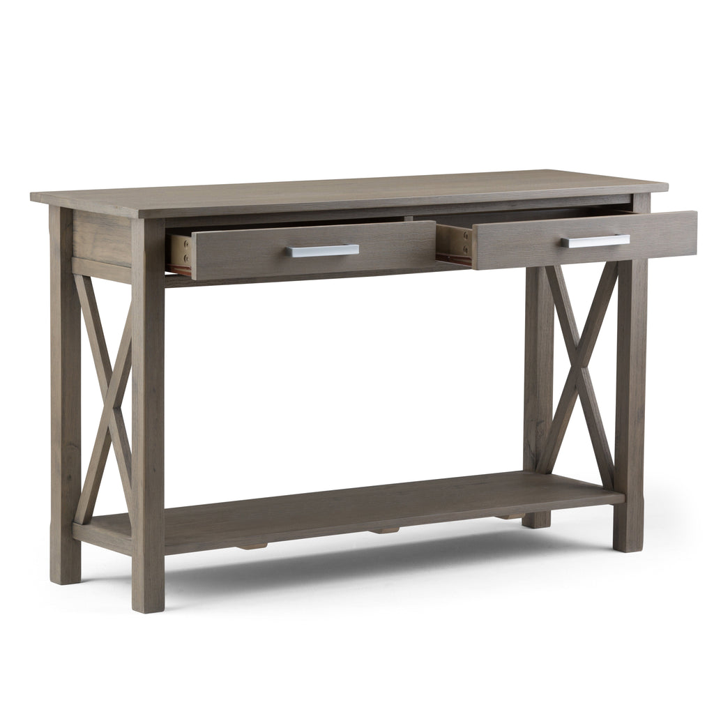 Kitchener 47 Inch Wide Solid Wood Console Sofa Table in Farmhouse